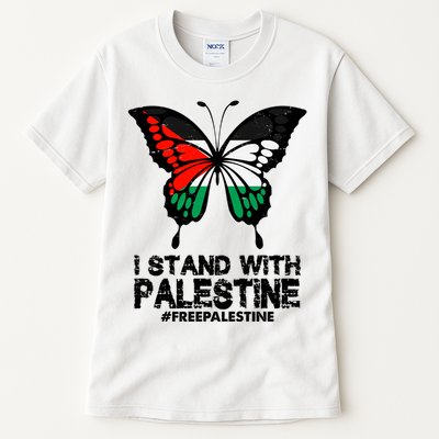 I Stand With Palestine Free Palestine Butterfly Tall T-Shirt