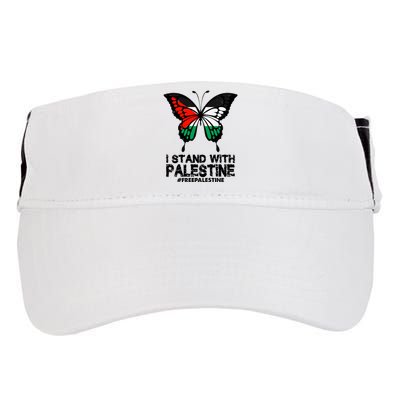 I Stand With Palestine Free Palestine Butterfly Adult Drive Performance Visor