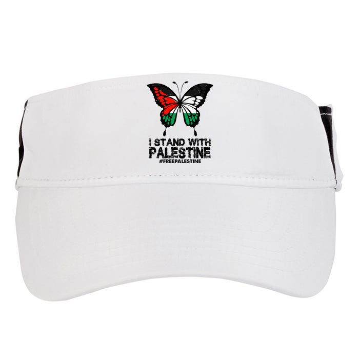 I Stand With Palestine Free Palestine Butterfly Adult Drive Performance Visor