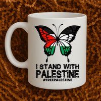 I Stand With Palestine Free Palestine Butterfly Mug