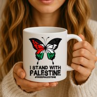 I Stand With Palestine Free Palestine Butterfly Mug