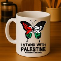 I Stand With Palestine Free Palestine Butterfly Mug