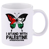 I Stand With Palestine Free Palestine Butterfly 11oz C Handle Ceramic Mug