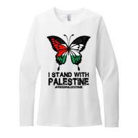 I Stand With Palestine Free Palestine Butterfly Womens CVC Long Sleeve Shirt