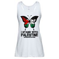 I Stand With Palestine Free Palestine Butterfly Ladies Essential Flowy Tank