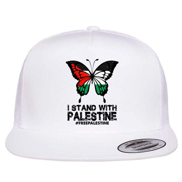 I Stand With Palestine Free Palestine Butterfly Flatbill Hat