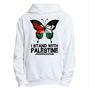 I Stand With Palestine Free Palestine Butterfly Urban Pullover Hoodie