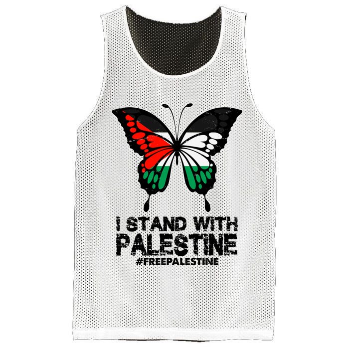 I Stand With Palestine Free Palestine Butterfly Mesh Reversible Basketball Jersey Tank