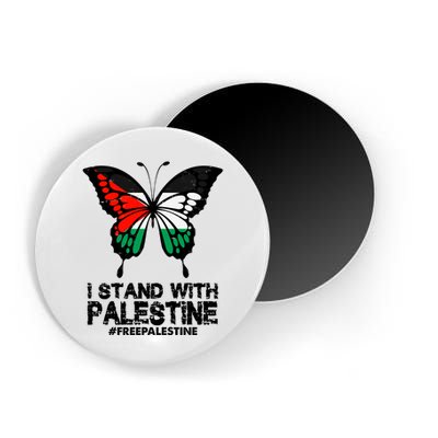 I Stand With Palestine Free Palestine Butterfly Magnet