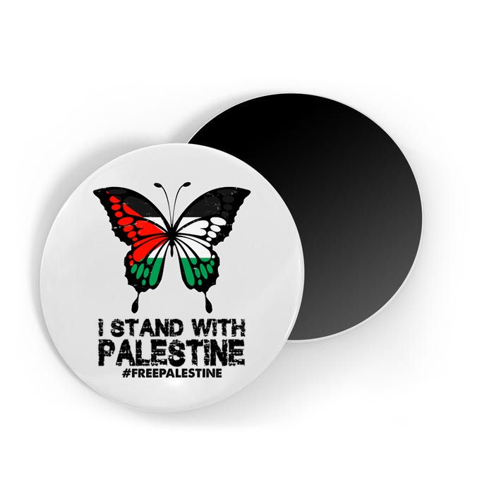 I Stand With Palestine Free Palestine Butterfly Magnet