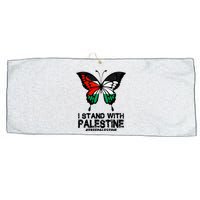 I Stand With Palestine Free Palestine Butterfly Large Microfiber Waffle Golf Towel