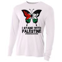 I Stand With Palestine Free Palestine Butterfly Cooling Performance Long Sleeve Crew