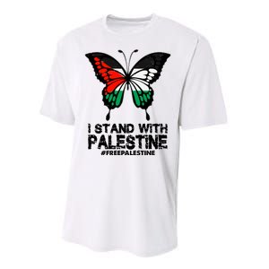 I Stand With Palestine Free Palestine Butterfly Performance Sprint T-Shirt