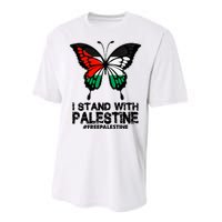 I Stand With Palestine Free Palestine Butterfly Performance Sprint T-Shirt