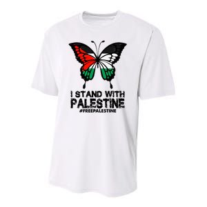 I Stand With Palestine Free Palestine Butterfly Youth Performance Sprint T-Shirt