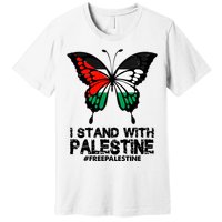 I Stand With Palestine Free Palestine Butterfly Premium T-Shirt