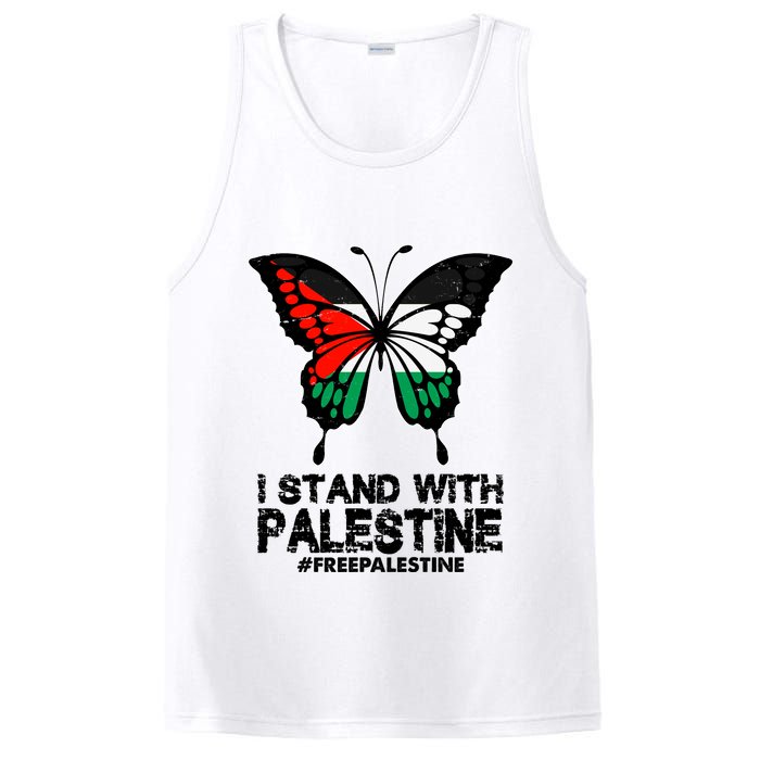 I Stand With Palestine Free Palestine Butterfly PosiCharge Competitor Tank