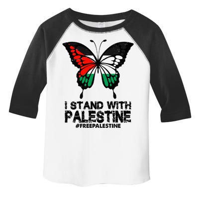 I Stand With Palestine Free Palestine Butterfly Toddler Fine Jersey T-Shirt