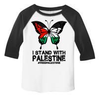 I Stand With Palestine Free Palestine Butterfly Toddler Fine Jersey T-Shirt