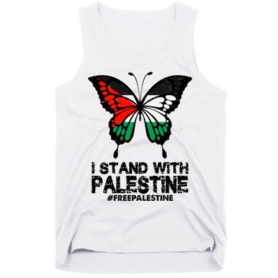 I Stand With Palestine Free Palestine Butterfly Tank Top