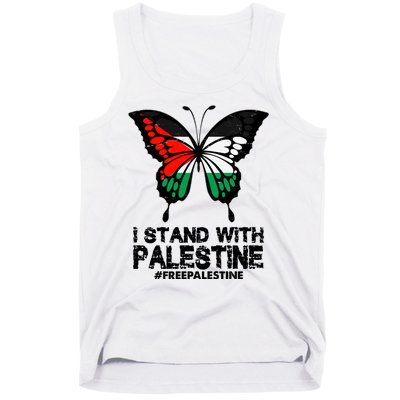 I Stand With Palestine Free Palestine Butterfly Tank Top