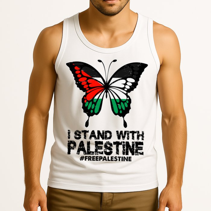 I Stand With Palestine Free Palestine Butterfly Tank Top