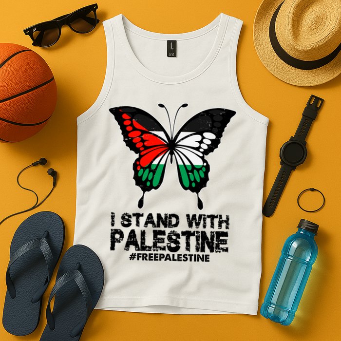 I Stand With Palestine Free Palestine Butterfly Tank Top
