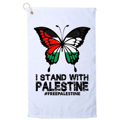 I Stand With Palestine Free Palestine Butterfly Golf Towel