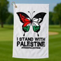 I Stand With Palestine Free Palestine Butterfly Golf Towel
