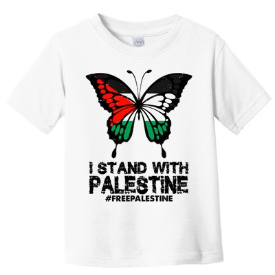 I Stand With Palestine Free Palestine Butterfly Toddler T-Shirt