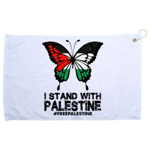 I Stand With Palestine Free Palestine Butterfly Grommeted Golf Towel