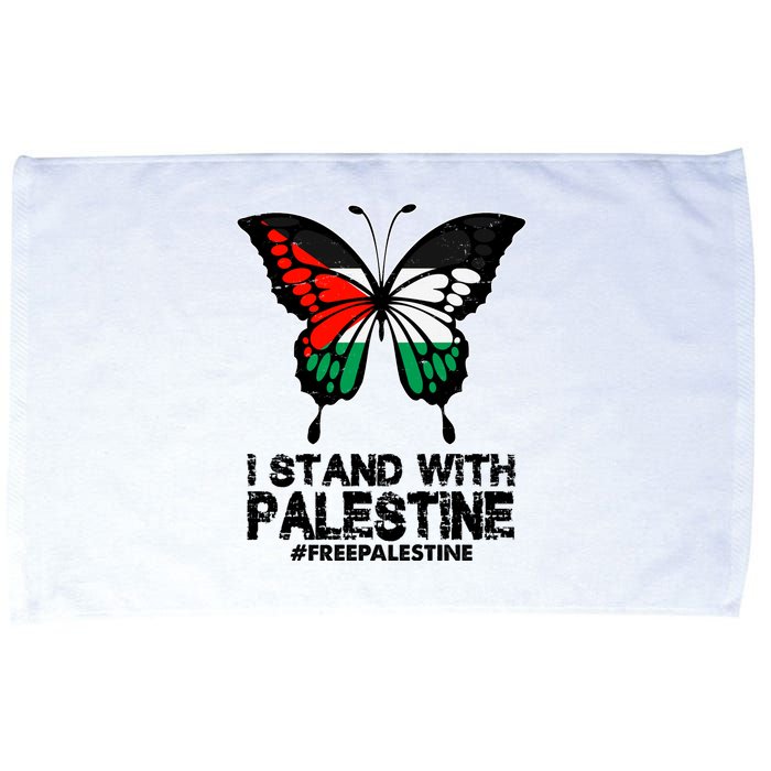 I Stand With Palestine Free Palestine Butterfly Microfiber Hand Towel