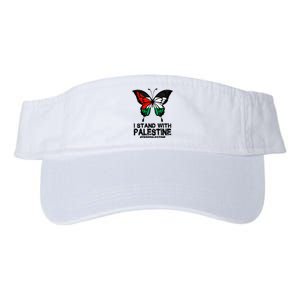 I Stand With Palestine Free Palestine Butterfly Valucap Bio-Washed Visor