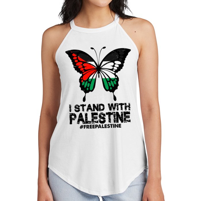 I Stand With Palestine Free Palestine Butterfly Women's Perfect Tri Rocker Tank