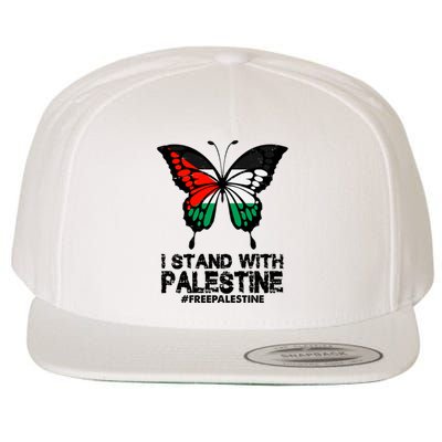 I Stand With Palestine Free Palestine Butterfly Wool Snapback Cap