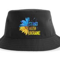 I Stand With Ukraine 2025 Ukrainian Flag Free Ukraine Sustainable Bucket Hat