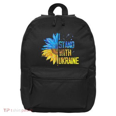 I Stand With Ukraine 2025 Ukrainian Flag Free Ukraine 16 in Basic Backpack