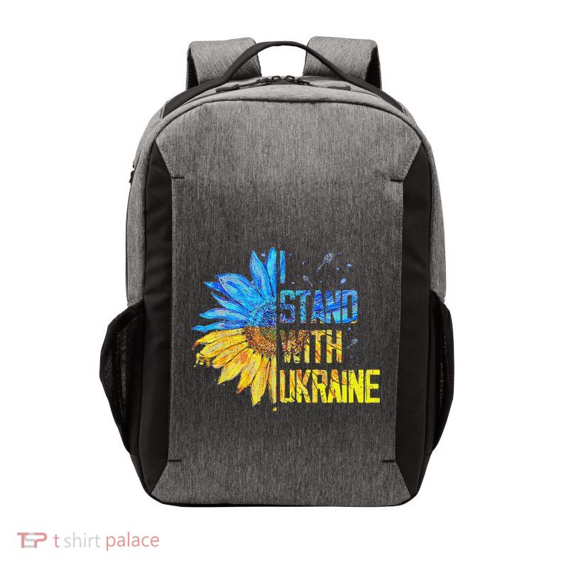 I Stand With Ukraine 2025 Ukrainian Flag Free Ukraine Vector Backpack