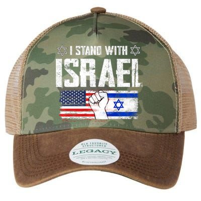 I Stand With Israel Usa Israili Flag Patriotic Legacy Tie Dye Trucker Hat