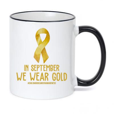 In September We Wear Gold Childhood Cancer 11oz Black Color Changing Mug