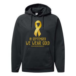 In September We Wear Gold Childhood Cancer Performance Fleece Hoodie