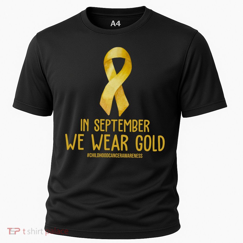 In September We Wear Gold Childhood Cancer Cooling Performance Crew T-Shirt