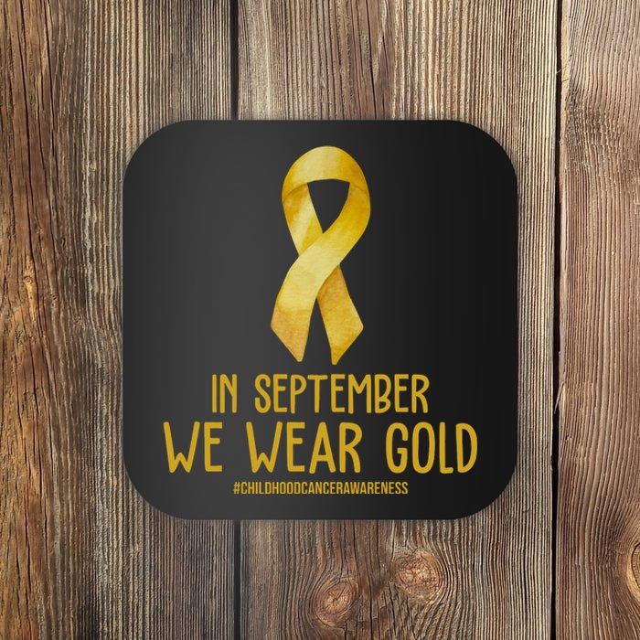 In September We Wear Gold Childhood Cancer Coaster