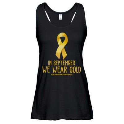 In September We Wear Gold Childhood Cancer Ladies Essential Flowy Tank