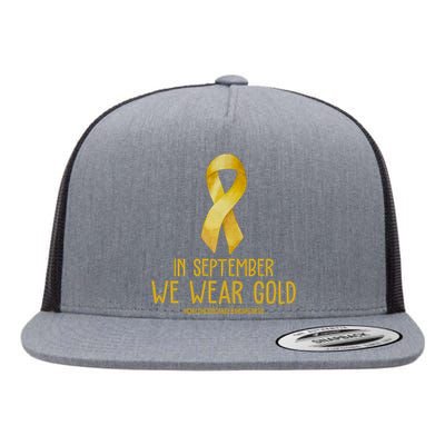 In September We Wear Gold Childhood Cancer Flat Bill Trucker Hat