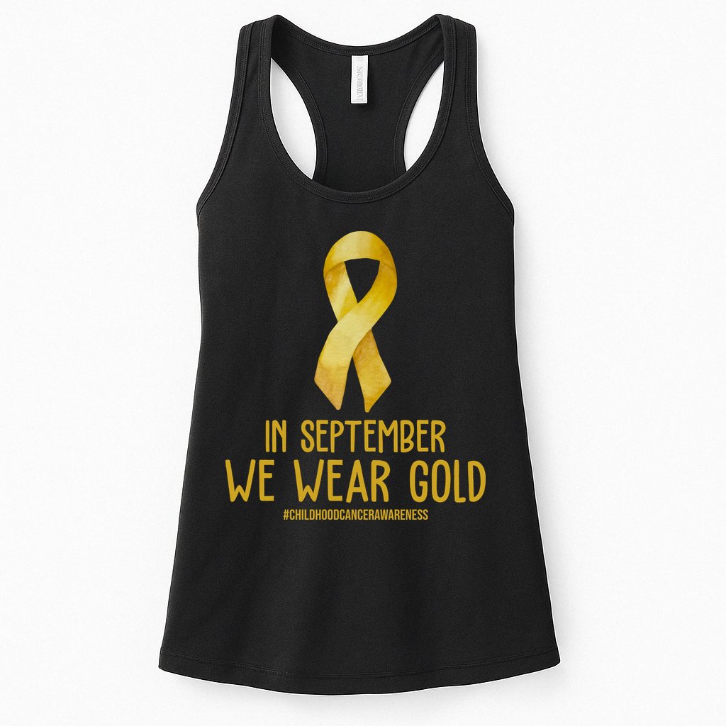 In September We Wear Gold Childhood Cancer Womens Tank Top