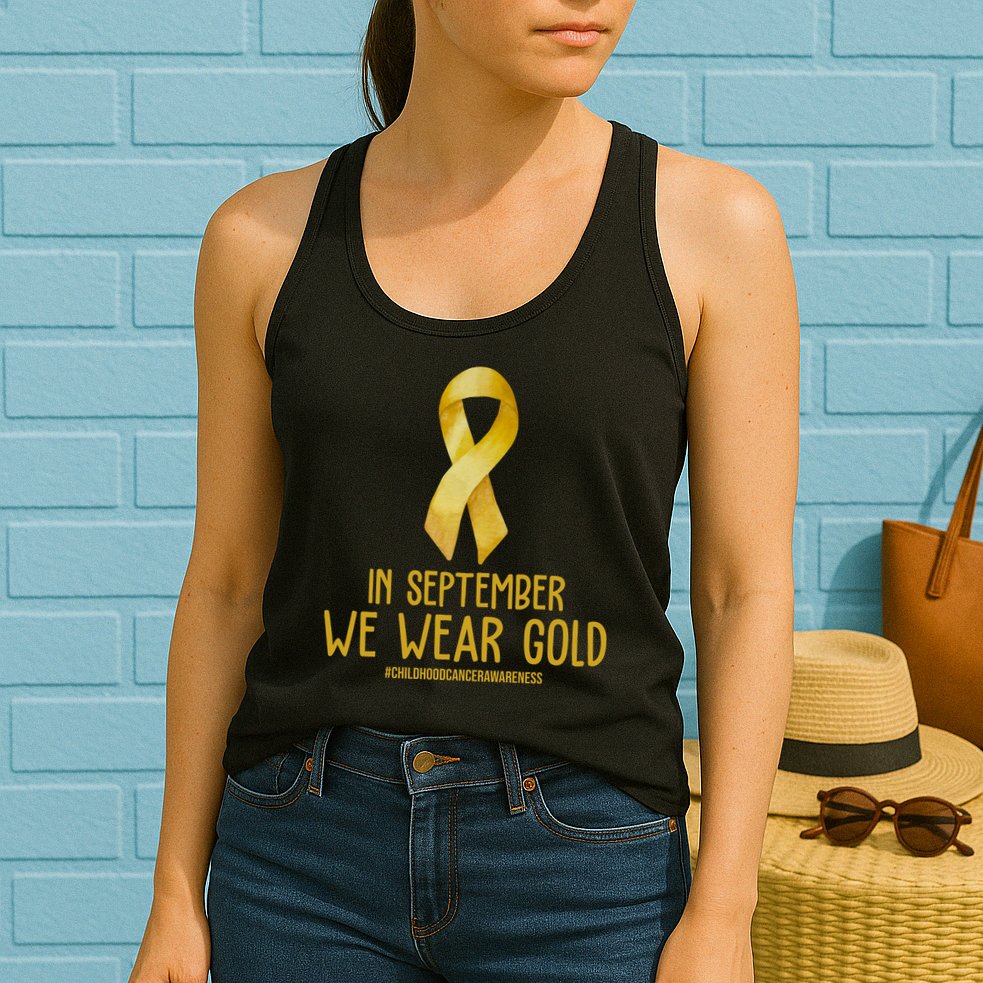 In September We Wear Gold Childhood Cancer Womens Tank Top