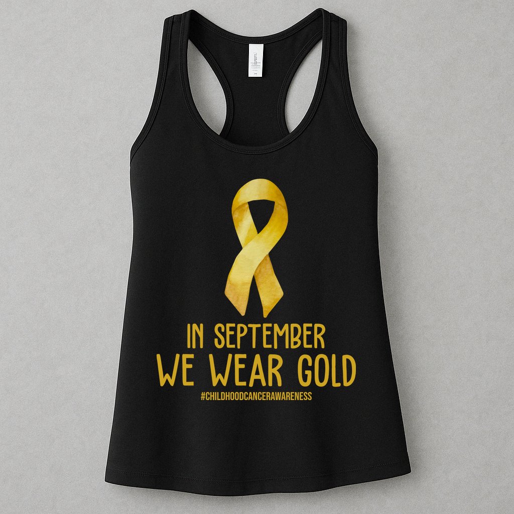 In September We Wear Gold Childhood Cancer Womens Tank Top