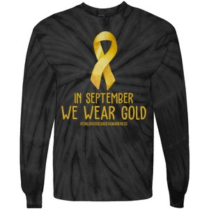 In September We Wear Gold Childhood Cancer Tie-Dye Long Sleeve Shirt