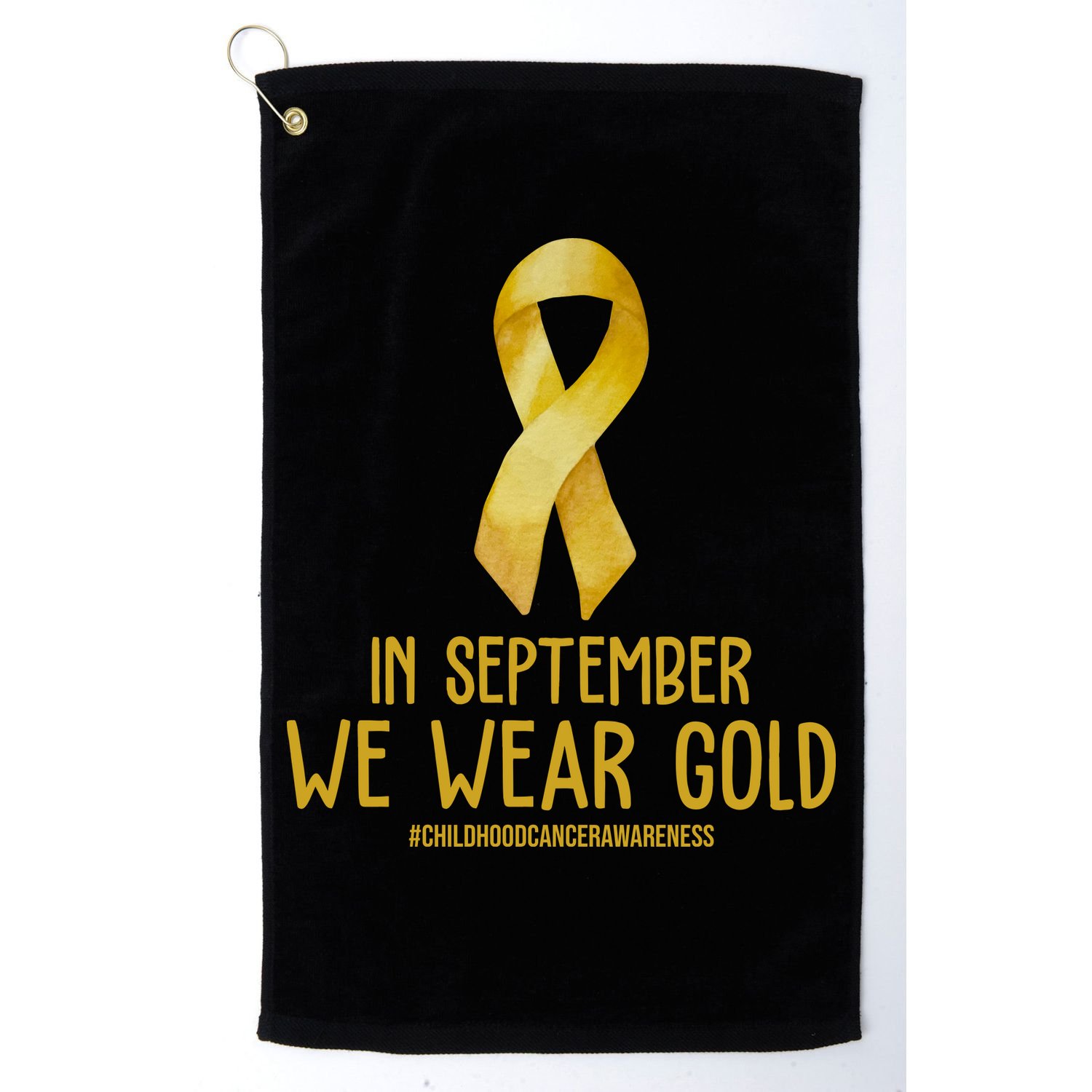In September We Wear Gold Childhood Cancer Golf Towel